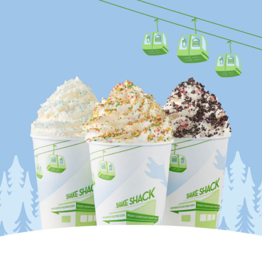 Coconut Snowball, Christmas Cookie and Chocolate Peppermint shakes