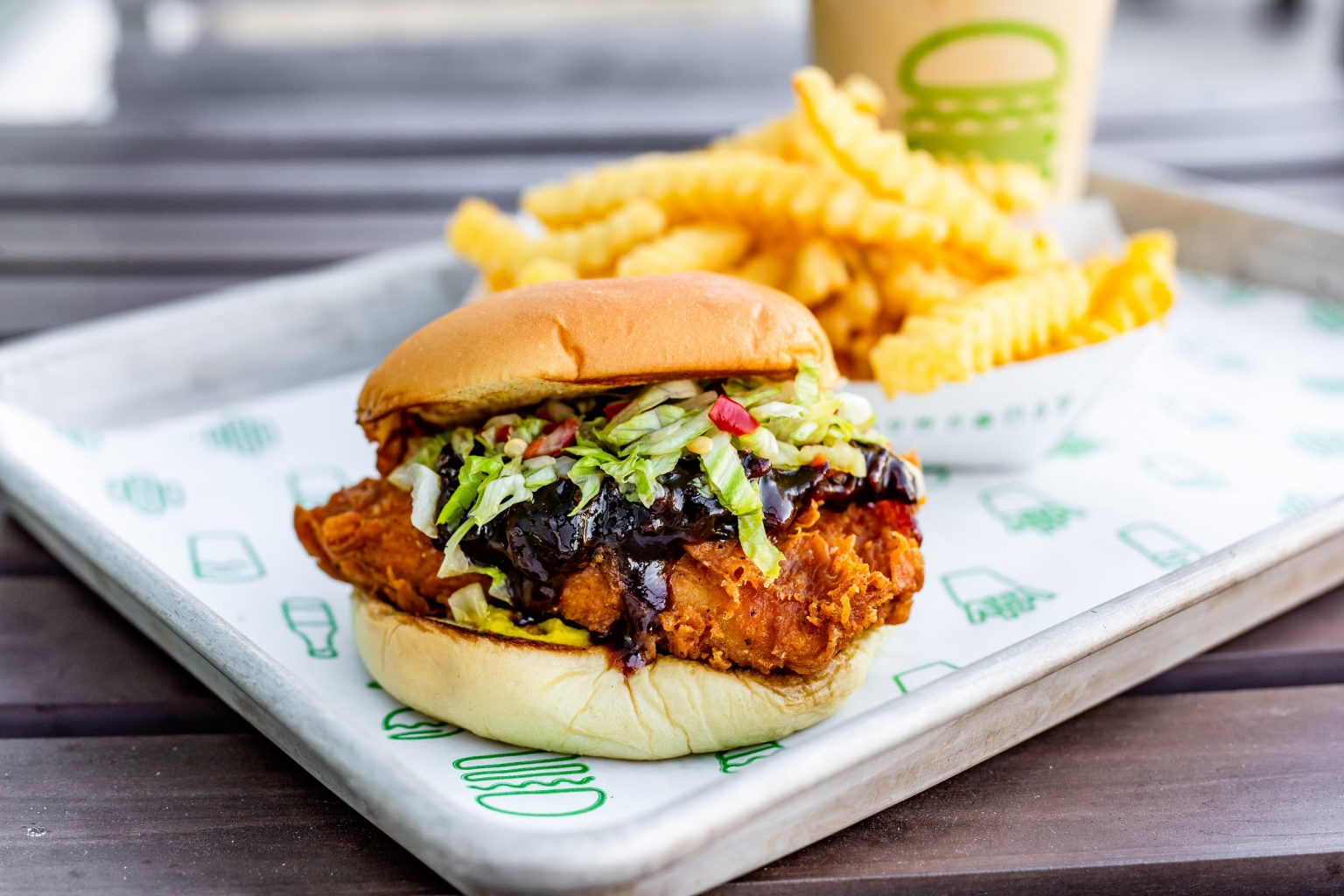 crispy chicken sandwich with toppings