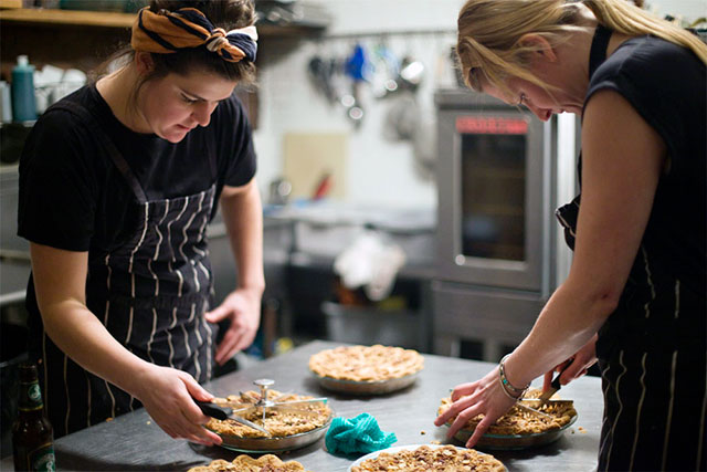 Melissa and Emily Elsen Baking Pie