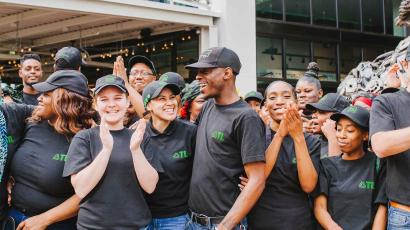 Shake Shack team members outside restaurant