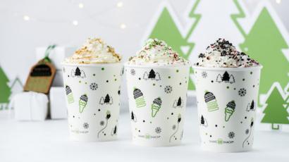 three holiday-themed shakes