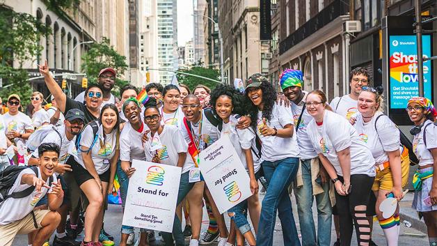 Shake Shack employees in the street