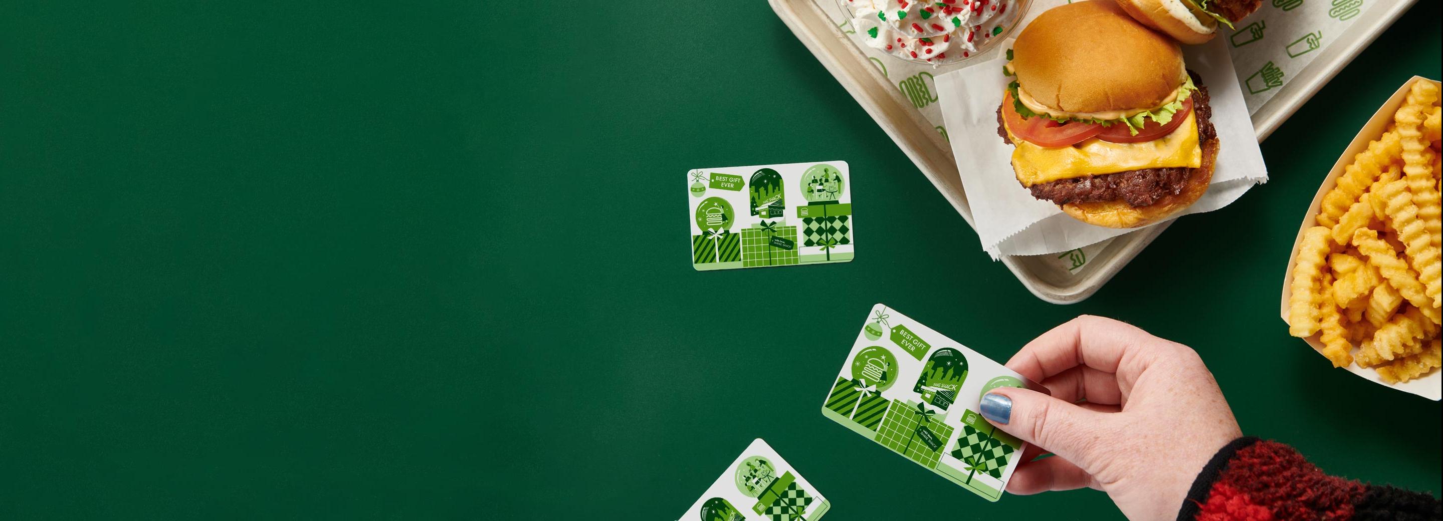 2021 Holiday Gift Cards ShackBurger Fries Holiday Shake