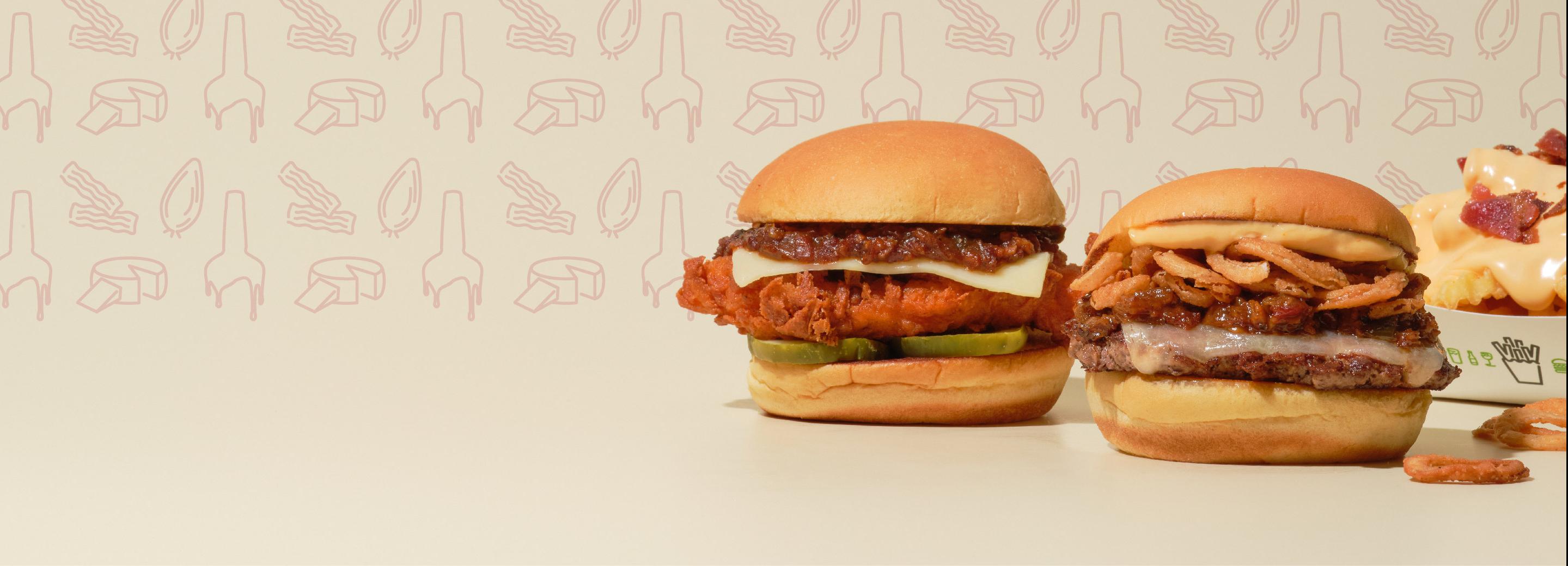 Bourbon Bacon Burger and Chicken Sandwiches homepage banner