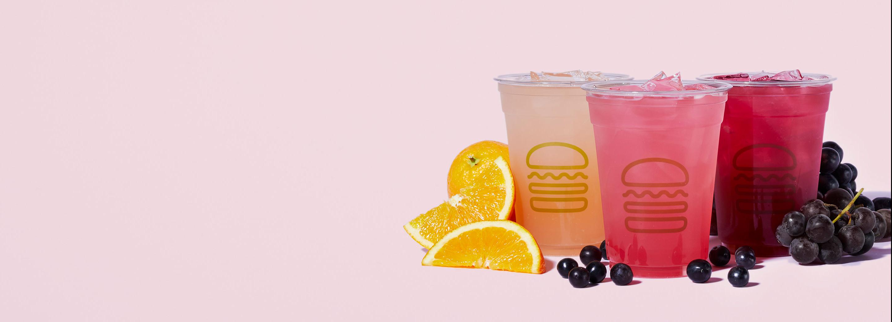 Yuzu Orange Cider, Harvest Berry Lemonade, Concord Grape Punch
